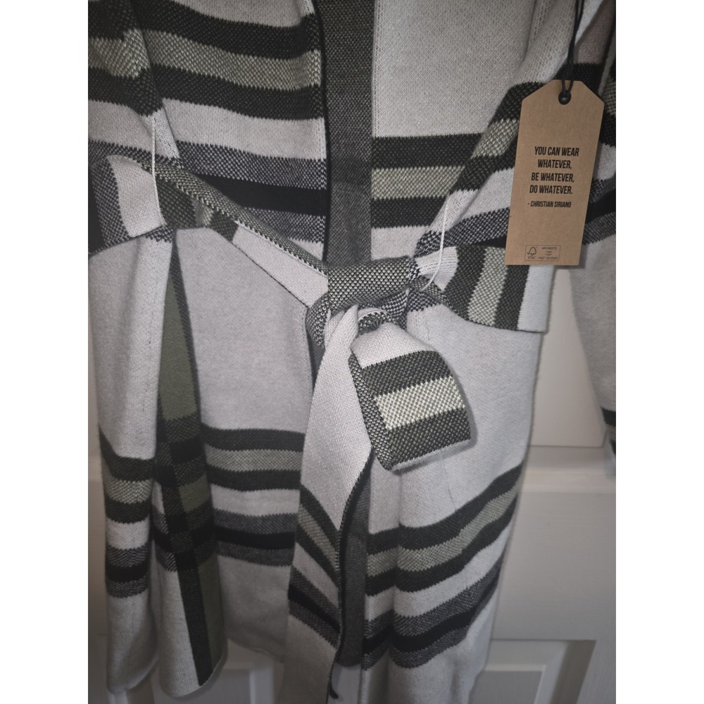 Christian Siriano Sz 1X (20) Hooded Plaid Cardigan Jacket w/Belt Cozy Chic - Picture 4 of 10